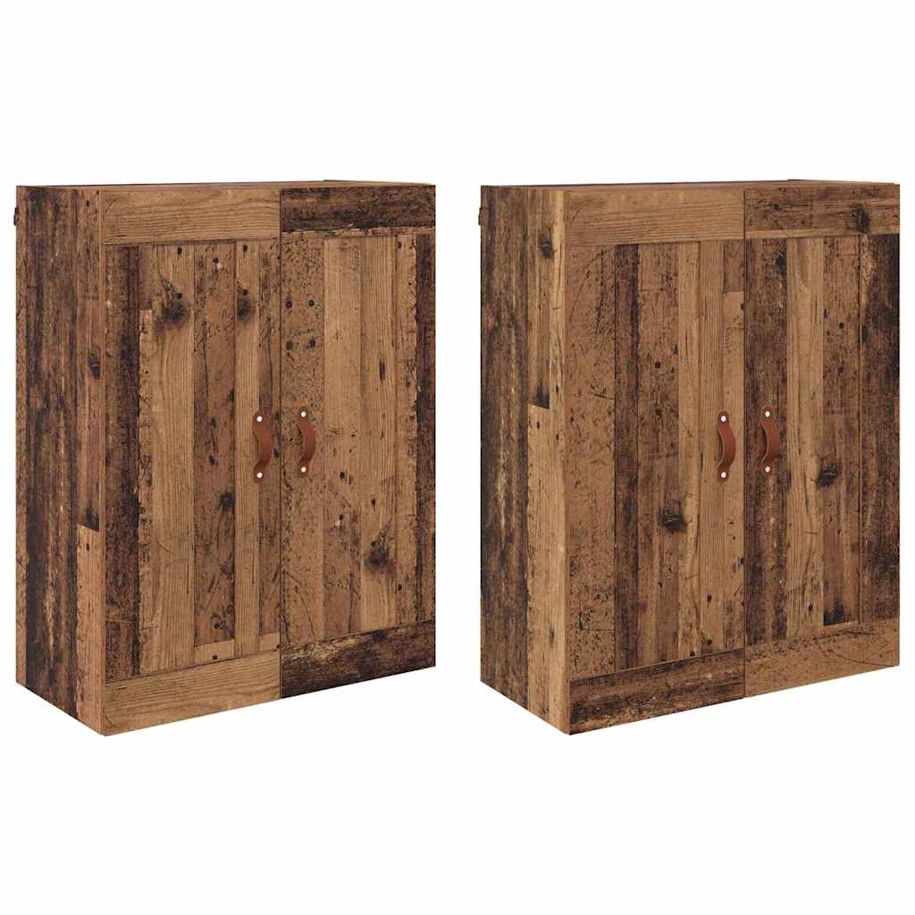 Wall Mounted Cabinet 2 pcs Reclaimed Wood Look 69.5 x 34 x 90 cm