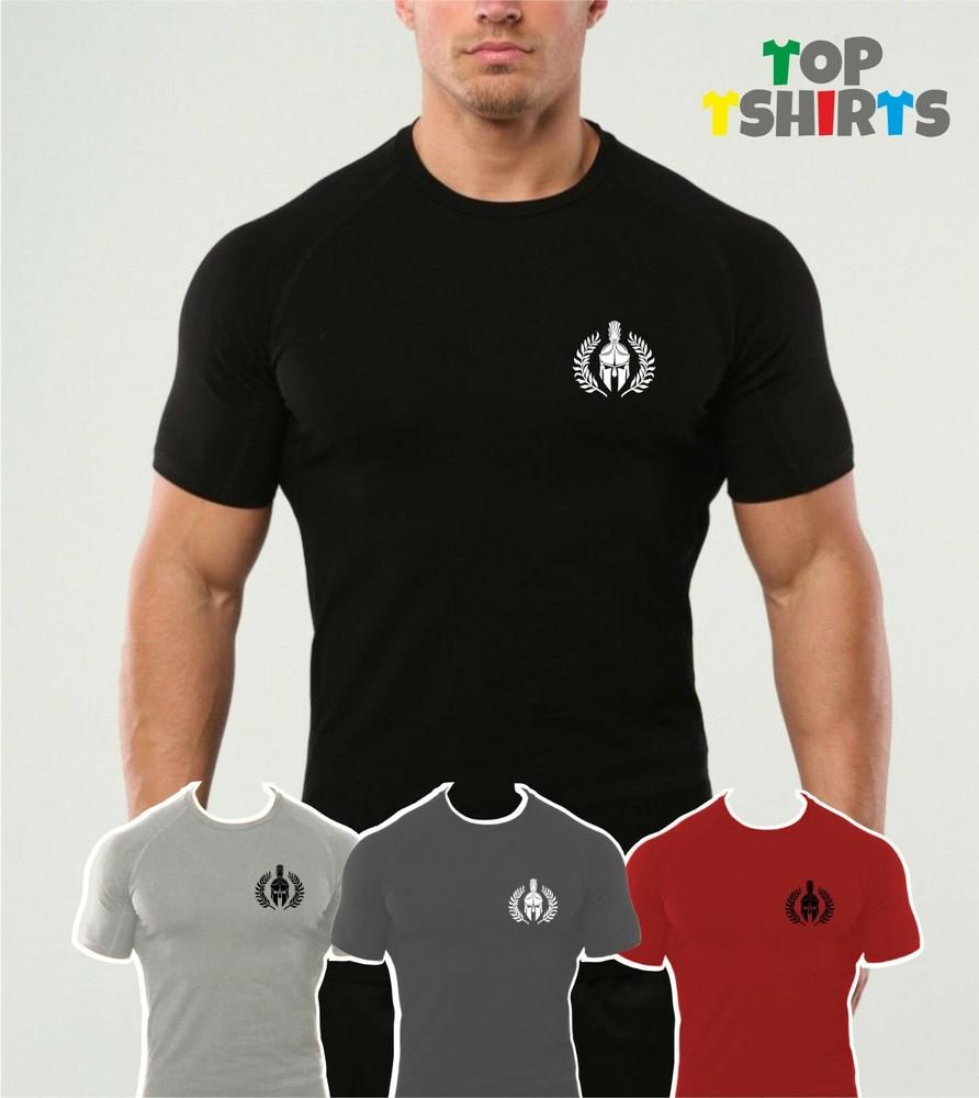

SPARTAN Gym T Shirt Mens Gym Clothing MMA Training Top Bodybuilding GAINS M