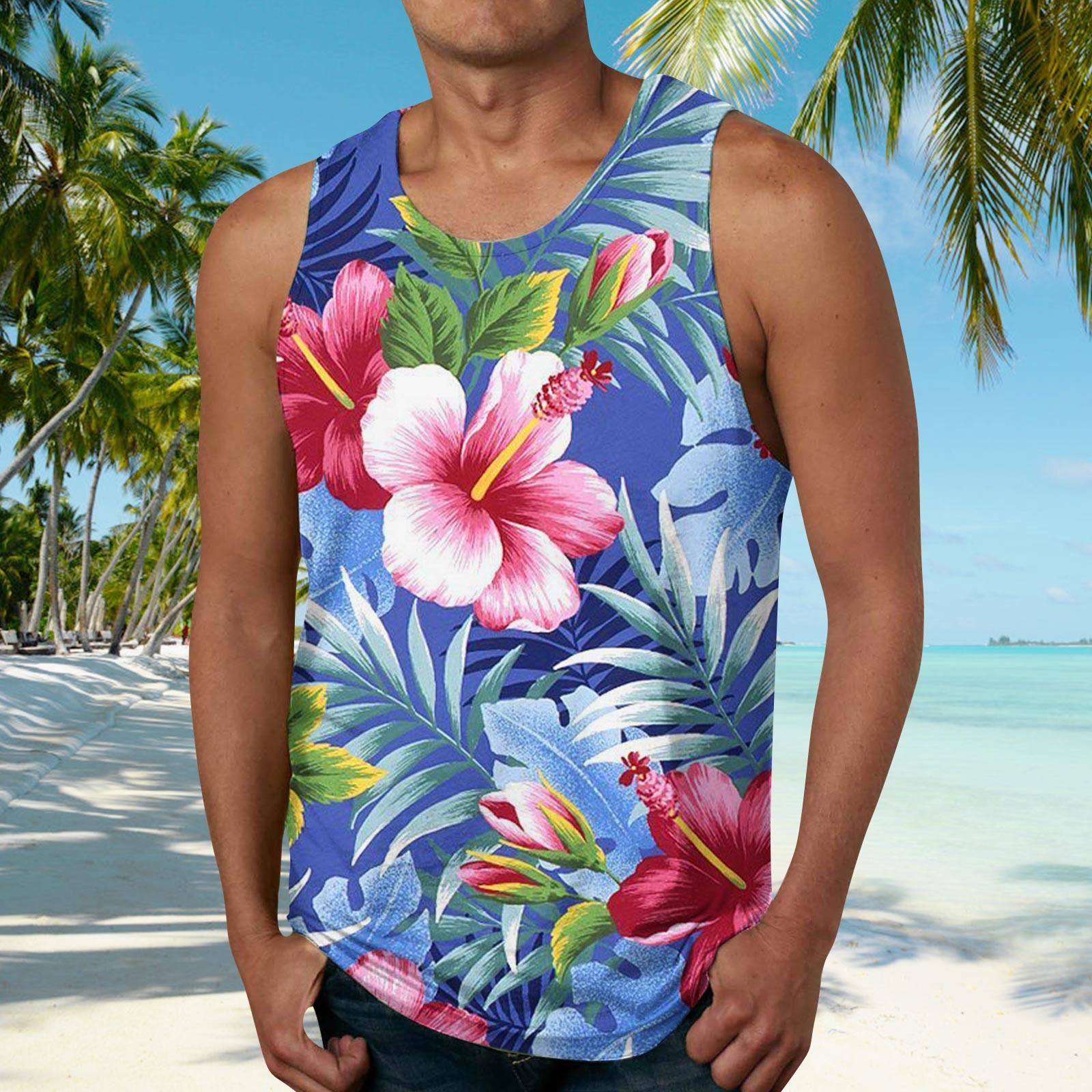 

Летняя свежая модная новая пляжная футболка на бретелях с 3D принтом на Гавайях XXXXL