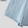 INCERUN Men Elastic Waist Solid Fitted Underwear Pajamas Shorts Home Wear