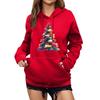 Women's Winter Christmas Printed Pullover Hooded Sweatshirt Fleece Long Sleeve Sweatshirt