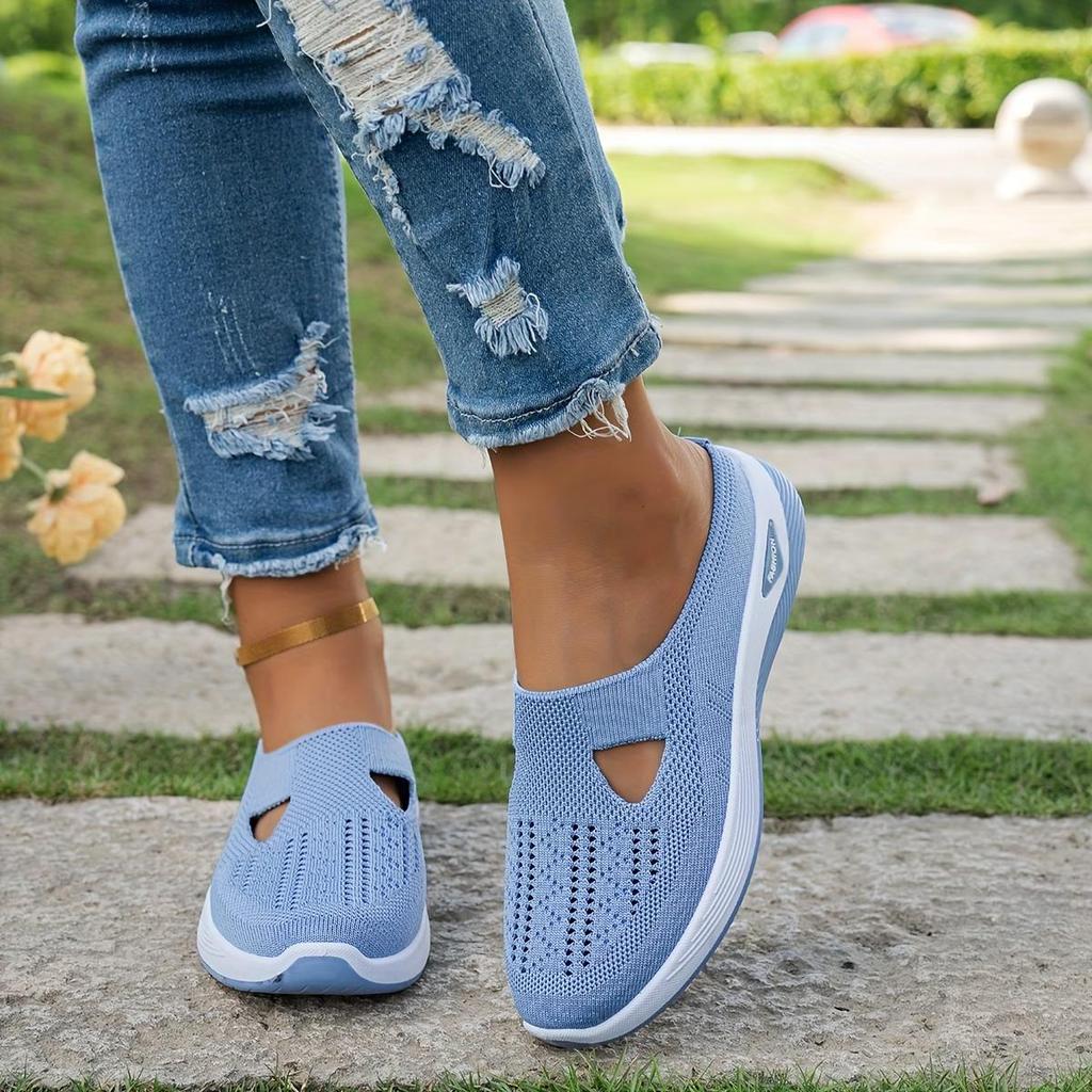 Tênis Slip-On Feminino Moderno, Leve e Confortável, Sapatos Casuais Respiráveis para Caminhada., Sapatos Femininos
