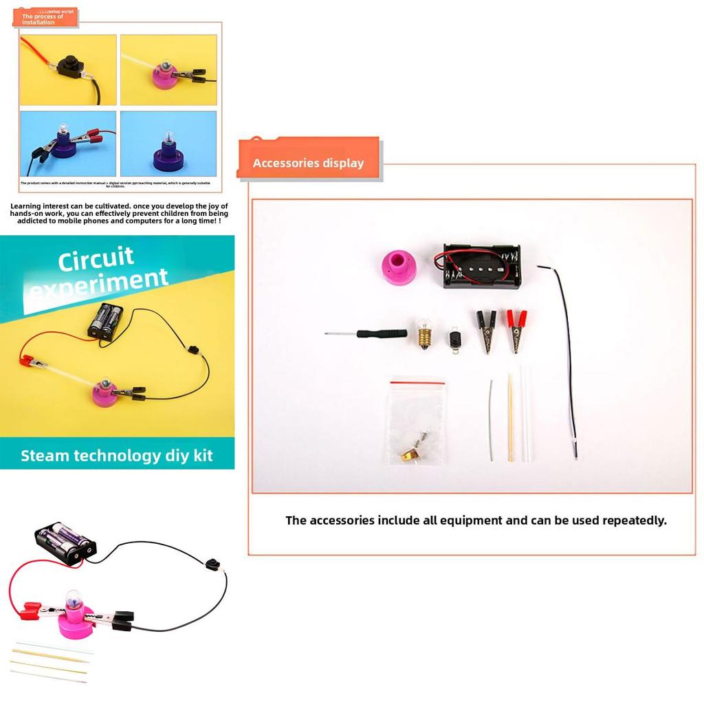 Simulated Light Bulb Circuit Experimental Material Set Children Puzzle Toys For Kids Science Education And Creativity