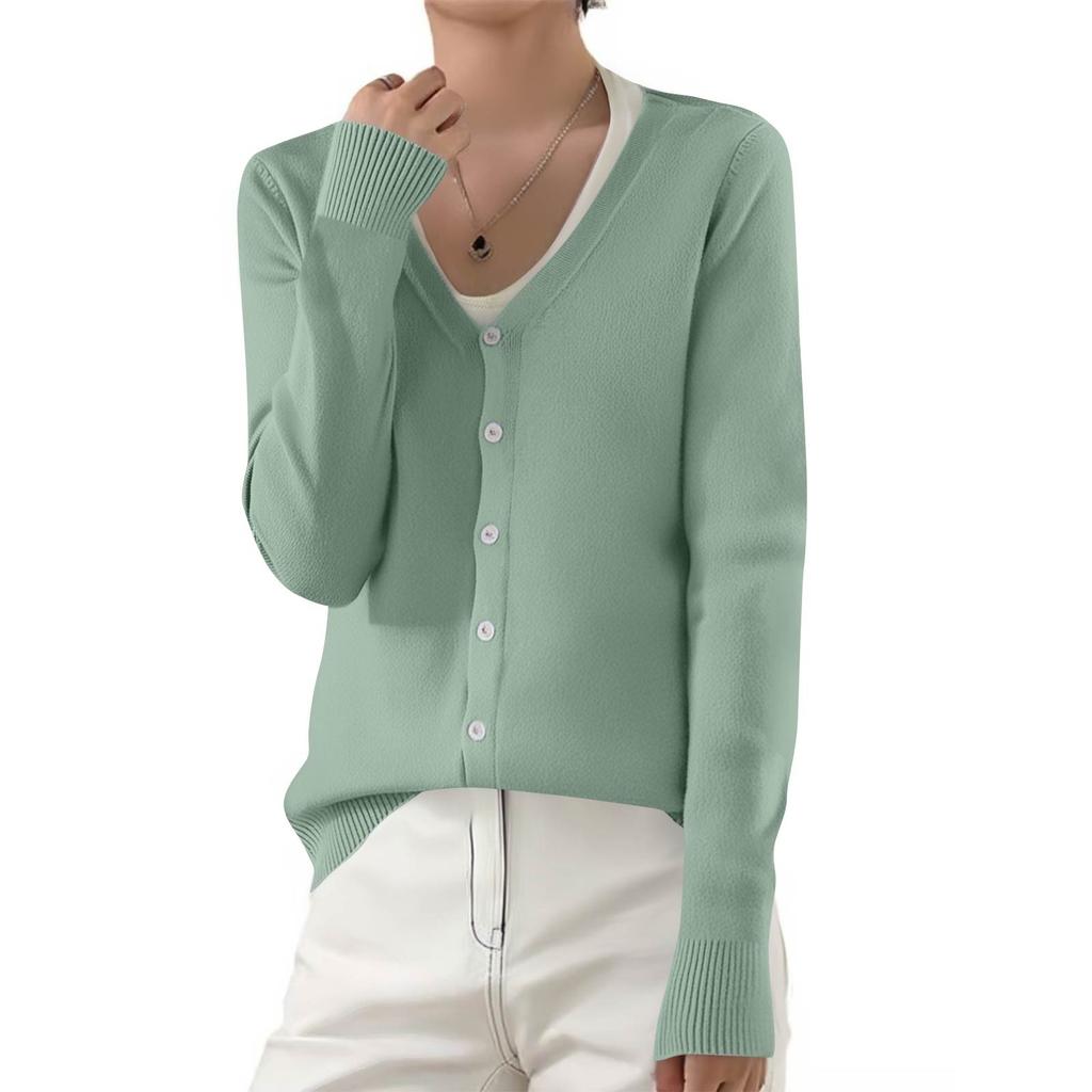Women's Fashionable Casual Solid Color Long Sleeve Top