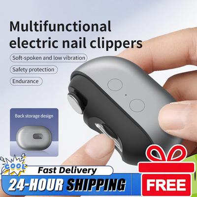 Elektrischer Nagelknipser Trimmer Polierer Automatisches LED-Licht Nagelstaubabsauger Tragbar Wiederaufladbar Sicherheit Automatischer Nagelknipser