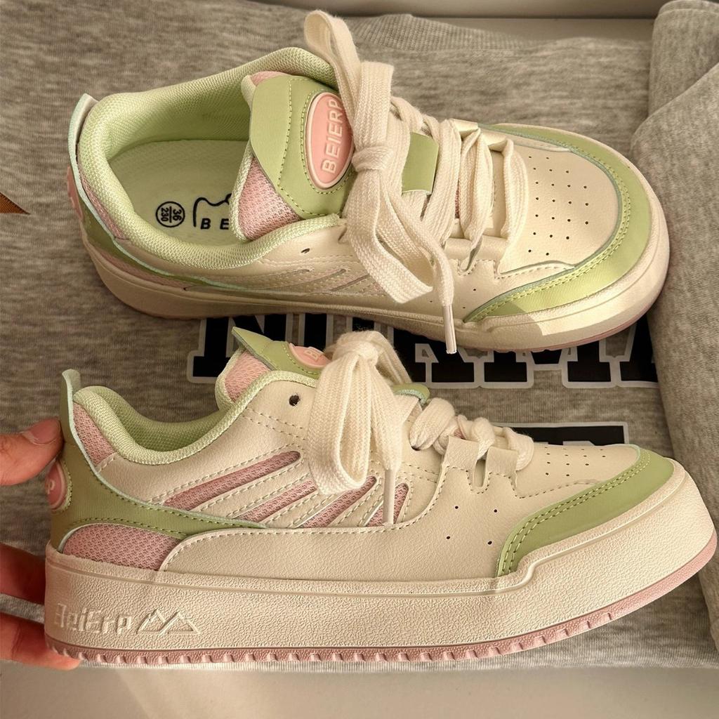 Shoes American retro thick baseplate shoes women's 2025 spring new Hong Kong style casual versatile bread little white shoes
