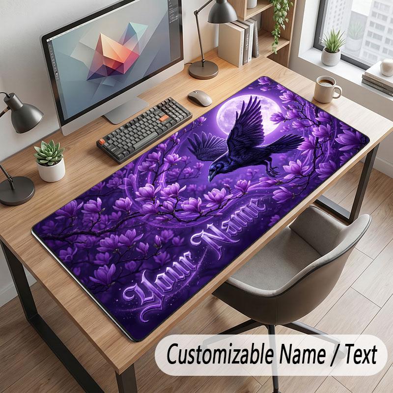 Space Cosmic Theme Customized Mouse Pad Personalized Print Name Text Desk Mat For Home Office Table Decor