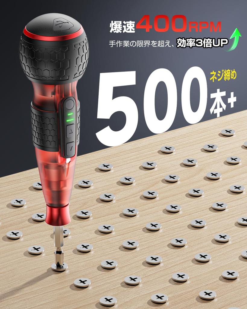 Yacooda Kompakter elektrischer Schraubendreher Sichtbarer elektrischer Schraubendreher mit Bit-Aufbewahrungskoffer LED Einfach Geeignet für Frauen und Klares Rot [Traditionell]