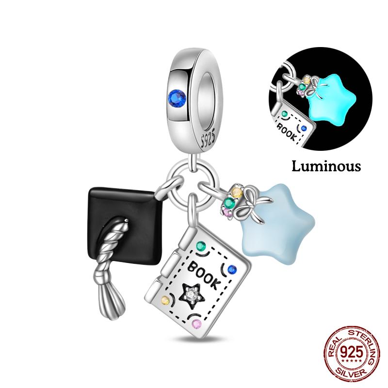 Copper Luminous Star Lantern Fish Charms Beads Fit Qikaola Original Bracelet Camera Eiffel Tower Charms Diy Jewelry