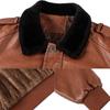 Men's Winter Leather Jacket Casual Fur Turn Down Collar Retro PU Flight Jackets Man Fleece Warm Faux