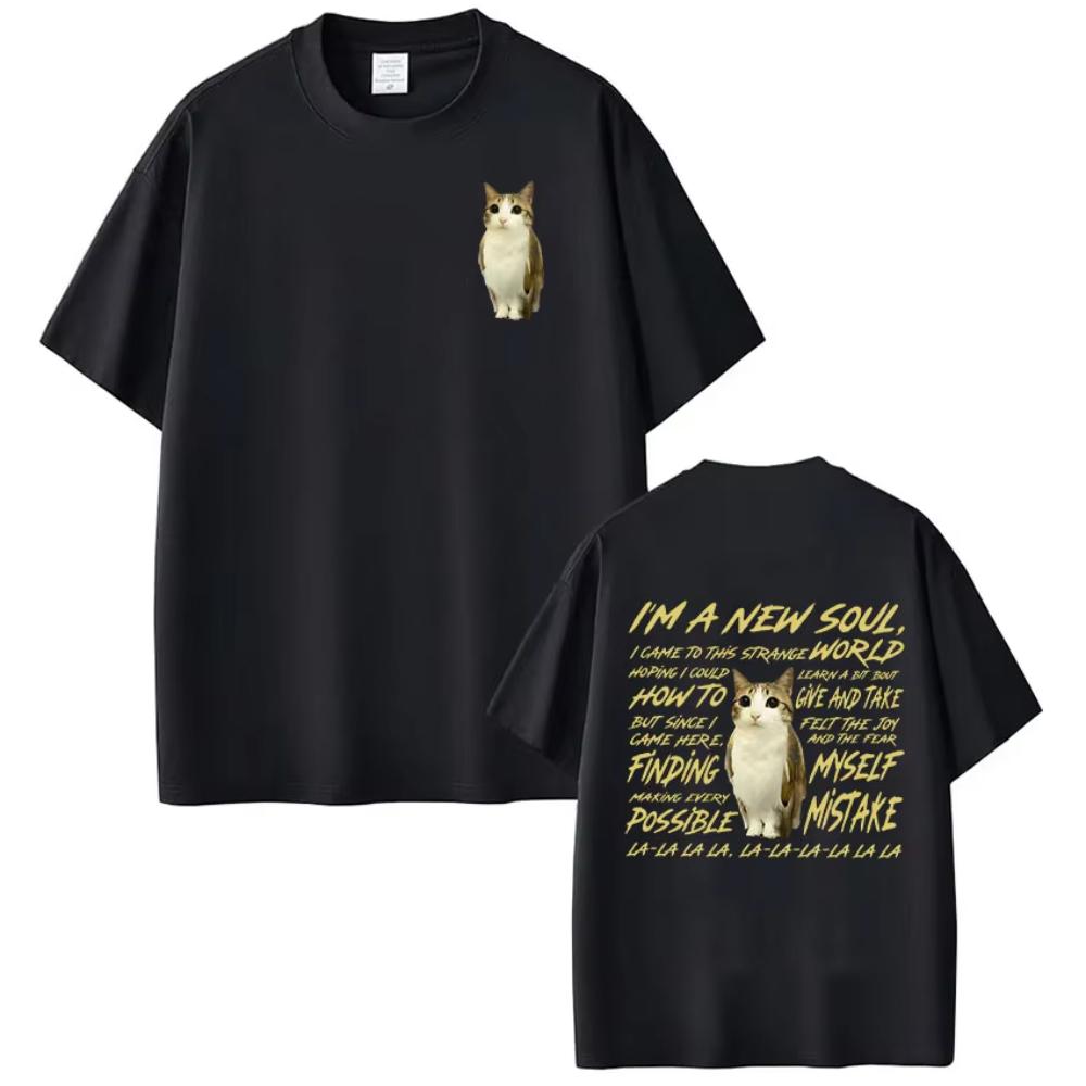

Meowl Cat Owl Funny Meme Double Side Print Tshirt Mens Clothing Fashion Harajuku Short Sleeves Tshirts Cotton Casual T Shirts XL