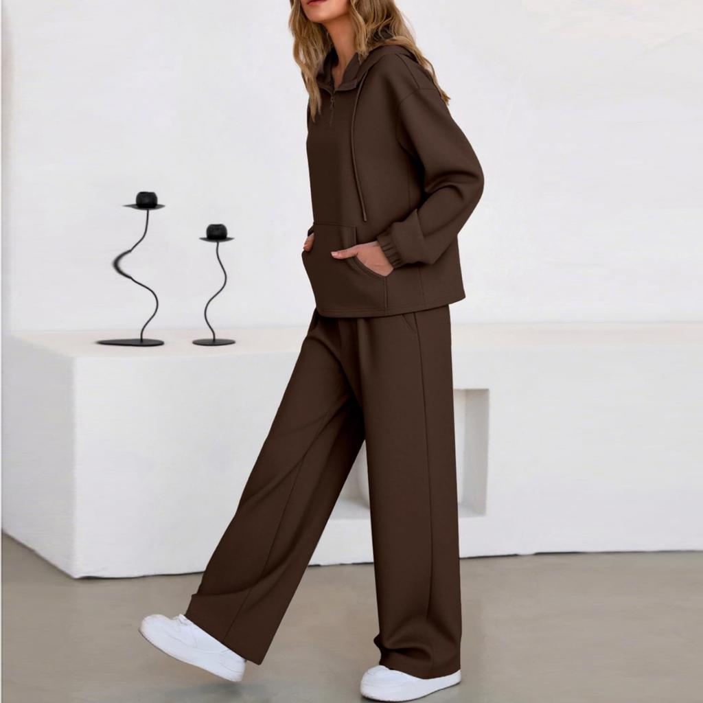 Conjuntos de Duas Peças para Mulheres Casual Solto Camisas de Manga Comprida e Shorts de Cordão de Cintura Alta Fato de Treino Outfits de Outono