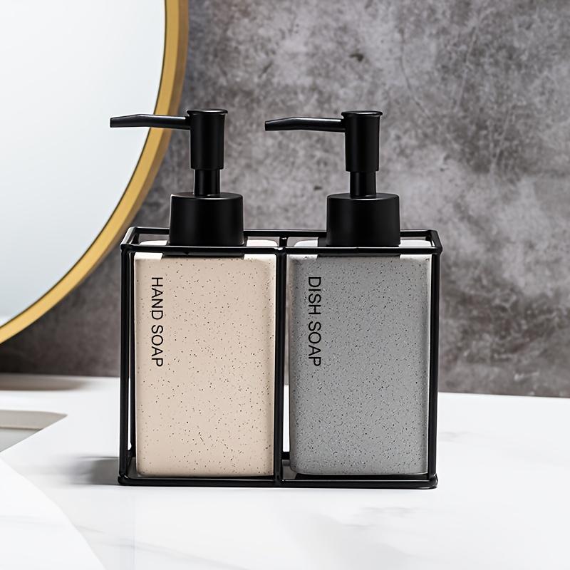 

Ceramic Soap Dispenser Stone Look Refillable Pump Bottle for Home Hotel Bathroom Liquid Container