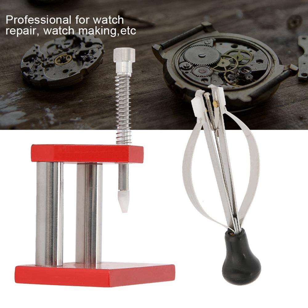 Red Watch Hand Puller Alloy Steel Watch Hand Set Fitter Full Set Watch Hand Plunger Watch Repair