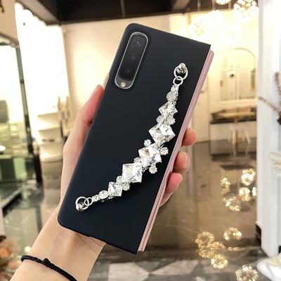 Luxury Bling Rhinestone Bracelet Phone Case For Samsung Galaxy Z Fold 4 3 5g 2 Hard Pc Cover For Woman Girl