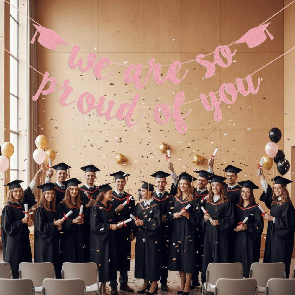 Glitter Decor Graduation Party Banner Reusable Graduation Hanging Banner  Graduation Party