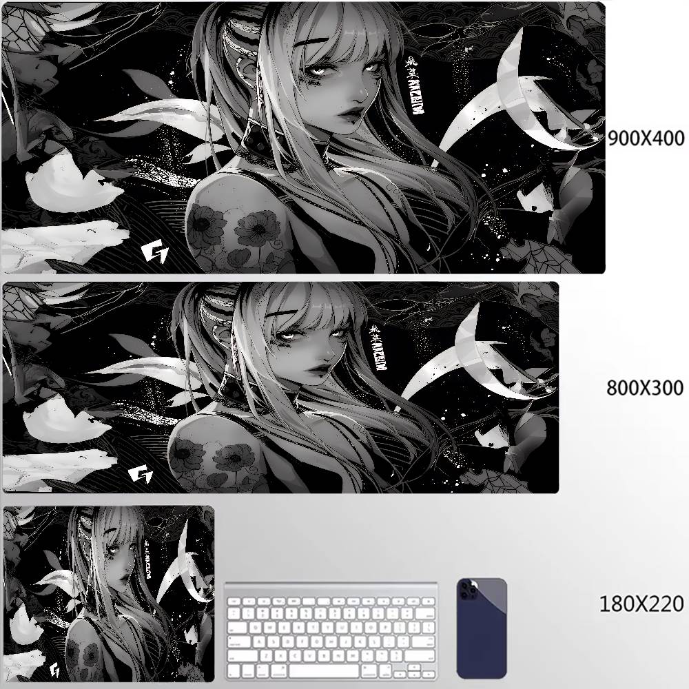 Anime Mask Girl Mouse Pad YUki Aim Gaming Speed Mouse Mat Game Premium Mousepad Gamer E-Sports Desk Mat Computer Keyboard Mats2