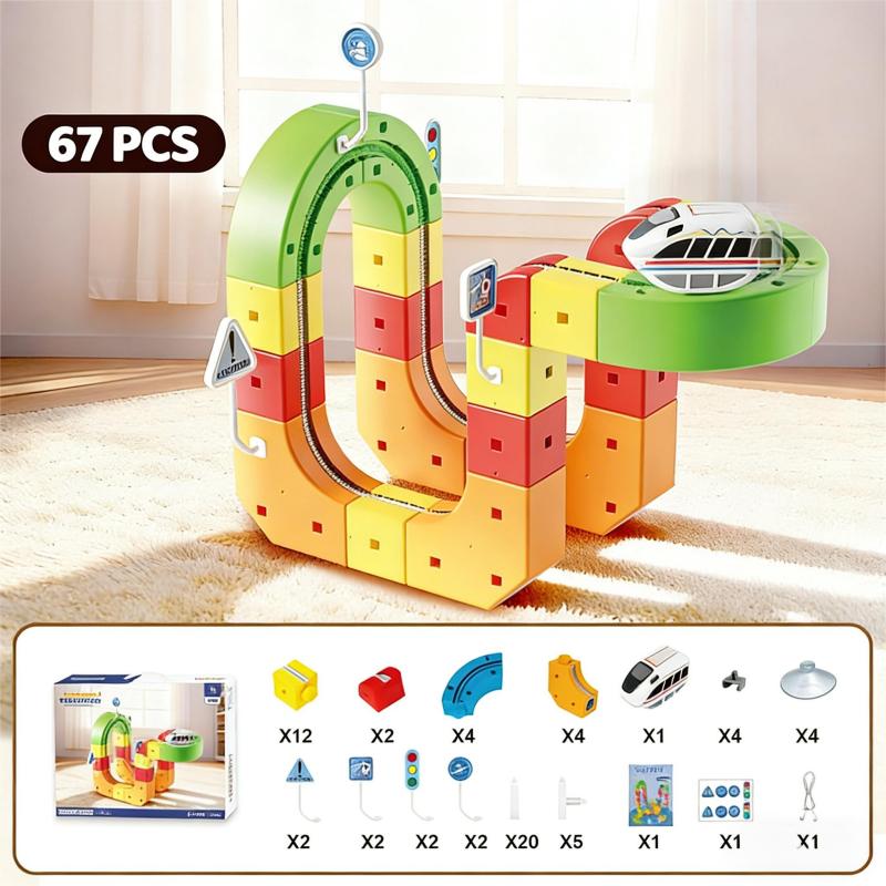New Magic Track Train Cube Toy Maze Magnetic Building Blocks For Children Educational Construction Diy Brick Toy Model Gift Kid