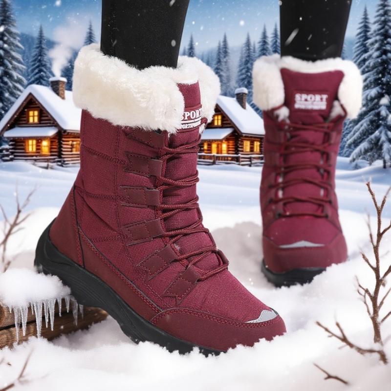 Omen's Schneestiefel Rutschfest Wasserdicht Winterschuh Bequeme Oberschenkelhohe Wanderstiefel Plateau Stiefeletten Warmhalten Schneeschuhe