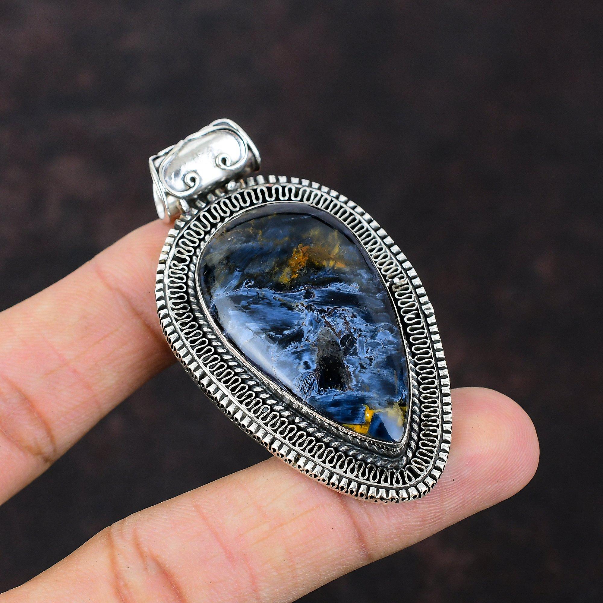 

Подвеска из стерлингового серебра 925 пробы, кулон из Питерсита, ювелирные изделия ручной работы, очень красивая винтажная подвеска, ювелирные изделия из настоящего драгоценного камня, подарок для него