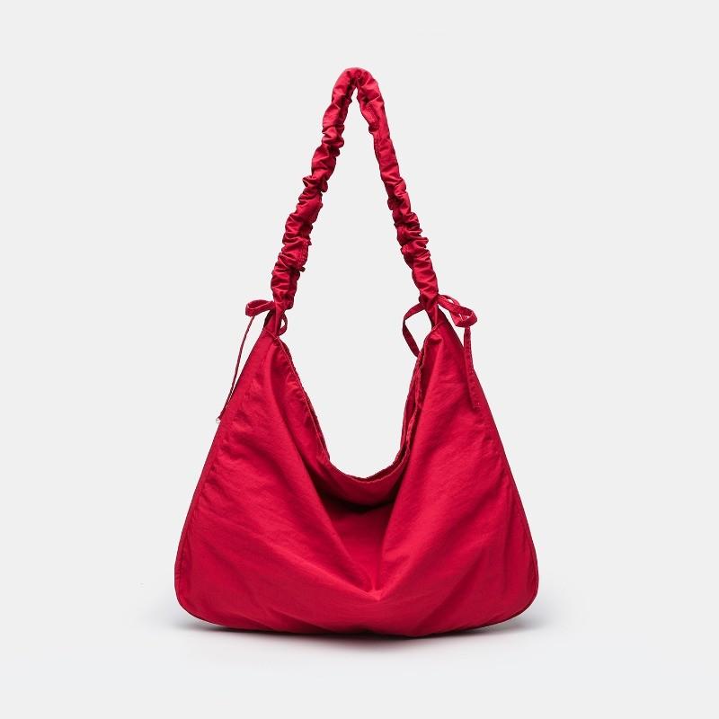 IELGY Ladies Tote Bag Pleated Drawstring Canvas Lazy Style Shoulder Messenger Bag