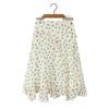 French Polka Dot High-Waisted Ruffle Midi Skirt for Women - Korean Style Spring/Summer