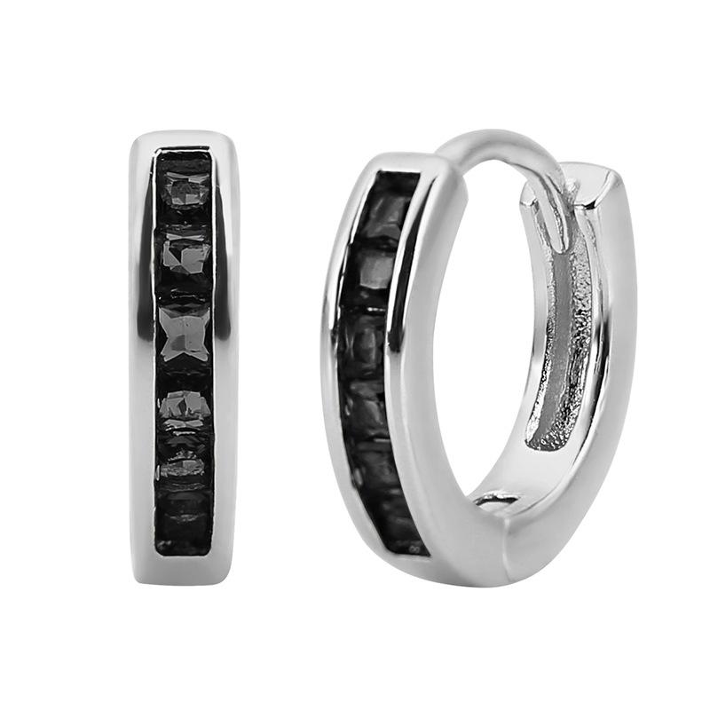 Minimalist Micro Paved Zircon Single Row Hoop Earrings Chic Advanced Sense Versatile Ear Buckle Jewelry For Women