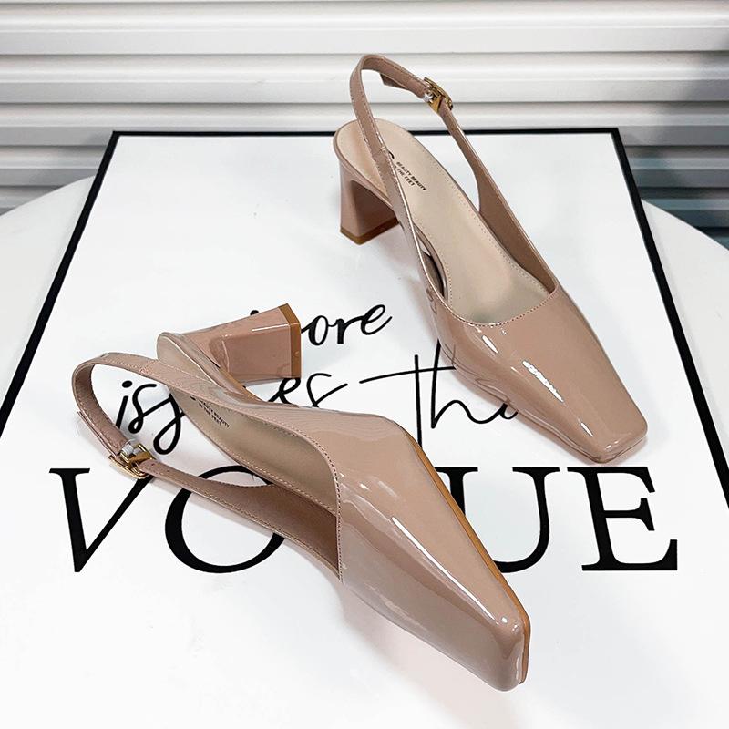 

Слоновая кость, маленькая, свежая, лакированная кожа, простой темперамент, туфли на высоком каблуке, женские, с ремешком, на толстом каблуке, с закрытым носком, крутые 40