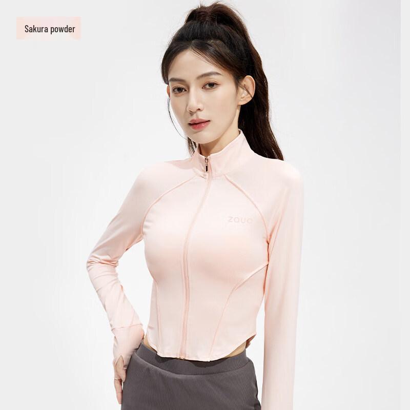 Zauo Women s Slim Fit Sun Protection Sport Jacket L
