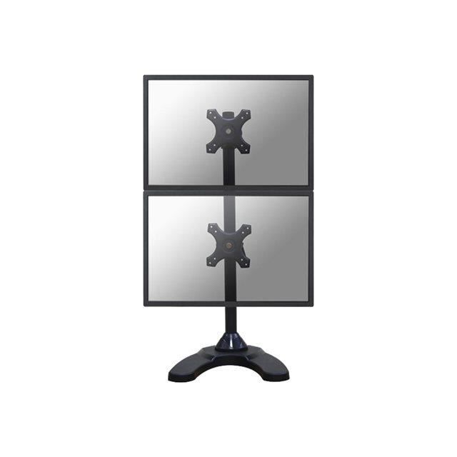 Stolní držák pro 2 ploché monitory NEWSTAR FPMA-D700DDV - Naklápěcí, otočný a otočný - Černý
