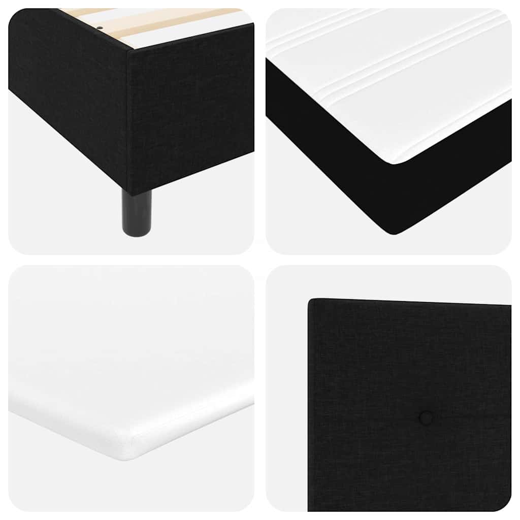 Box Spring Bed with Mattress Black 180 x 200 cm Fabric