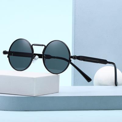 Vintage Women Round Sunglasses Fashion Classic Gradient Eyewear Men Outdoor Shades Trendy Brand Design Metal Rim Sun Glasses