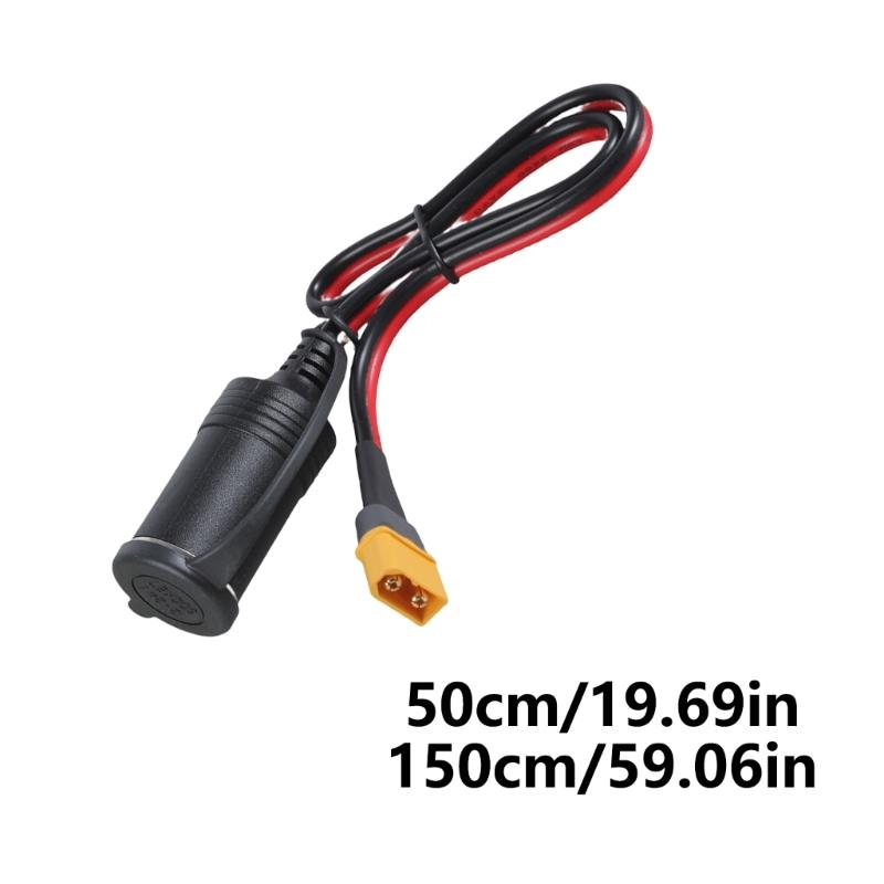 30A XT60 Male to Female Car Charger Socket Adapter Cord Wire for Car Outlet Waterproof and Dustproof Design