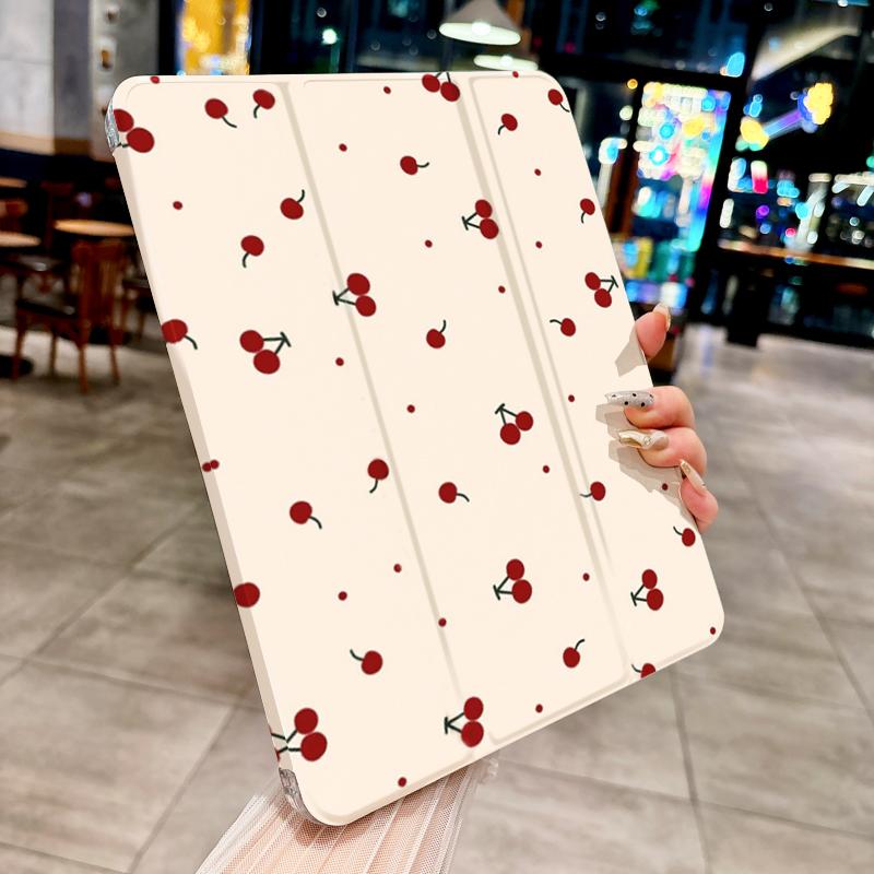Funda con estampado de cerezas para iPad Pro de 10/11 pulgadas / 6ª/7ª/8ª generación / Air 3ª/Air 4ª/9ª generación/Air 5ª generación / Air 11