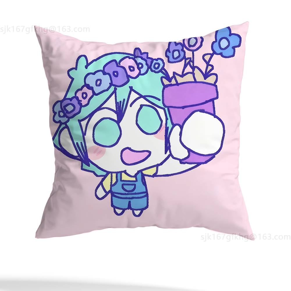 O-Omori Game Pillow Case Square Double-Sided Printing Short Plush Sofa Cushion Cover Bedroom Bedside Pillow