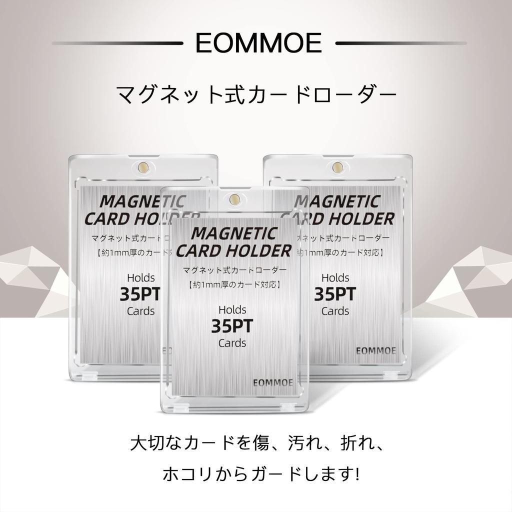 EOMMOE Magnetisk Laster av 20 Lastere 20 Kortlommer 35pt Stativ Pokeka Samlekort UV-beskyttelse med Base Svart Utstillingsstativ Kortetui