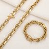 Titanium Steel Cross & O-Shape Chain Men's Necklace Real Gold Plated Stainless Steel Hip Hop  Factory Customizable