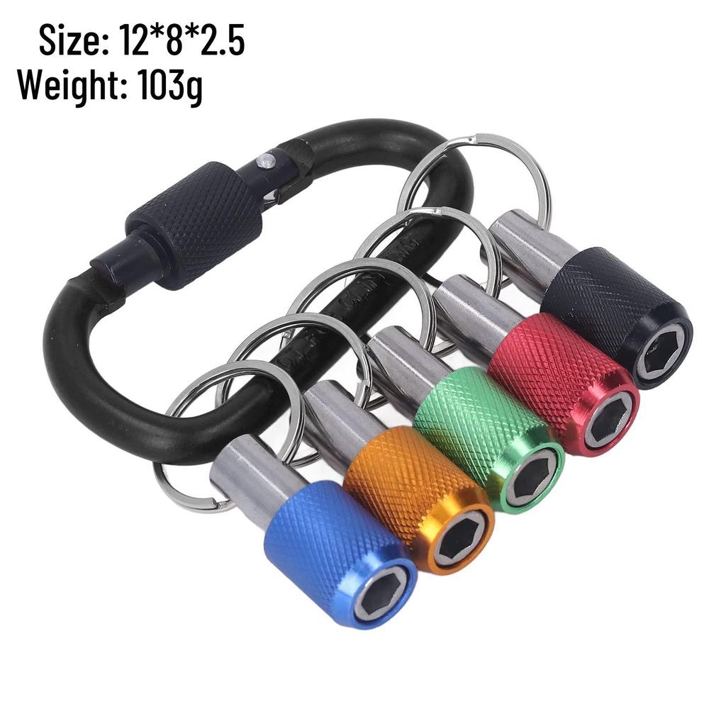 Hex Shank Keychain Socket Set with Carabiner and Extension Rod