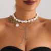 Octagram Moon Special-shaped Pearl Collarbone Chain Light Luxury Fashion Choker Sweet Cool Necklace