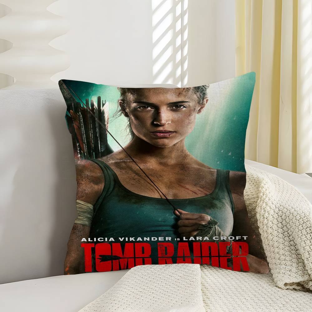 Popular Tomb Raider Pillow Covers Cartoon Sofa Decorative Home Doublesided Printing Short Plush Cute Cushion Cover