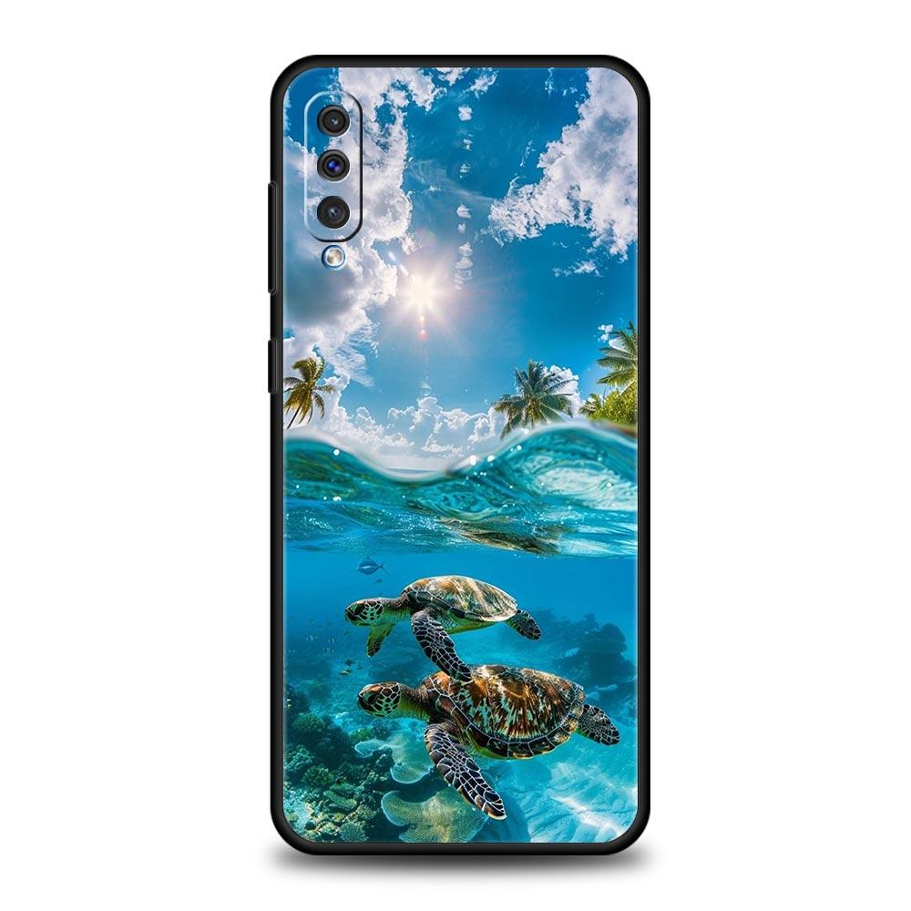 Phone Case For Samsung A56 A36 A26 A54 A52 A24 A14 A50 A70 A40 A20E A06 A12 A22 A34 A42 A32 5G A04s A16 Cover Cool Ocean Turtle