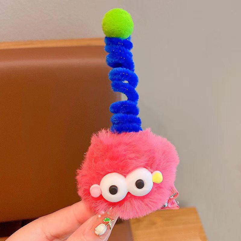 

1/5Pcs Vivid Little Monster Hairpins Girls Kid Animation Plush Antenna Briquettes Hair Clips Barrette Big Eye Doll Headwears plush