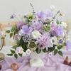 60Pcs Bulk Purple Mini Silk Artificial Daisy Rose Artificial Flower for Graduation Hat DIY Cake Wedding Party Home Decoration