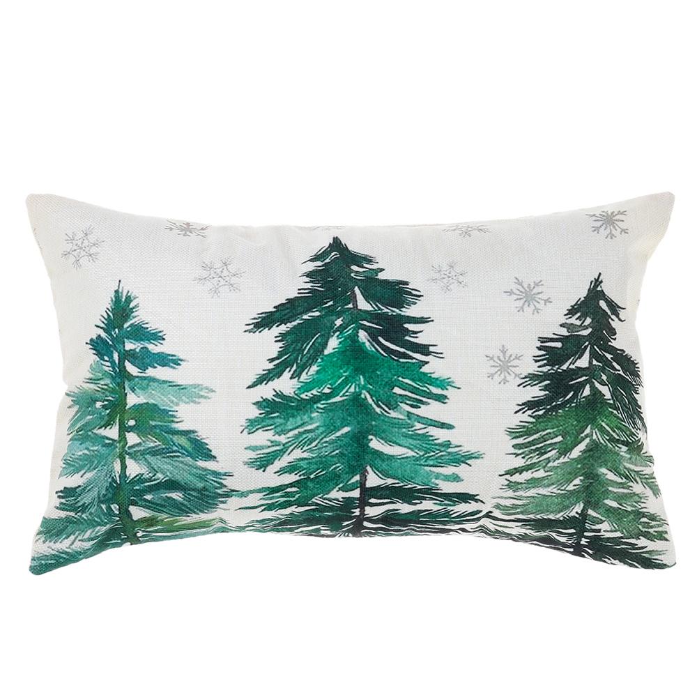 1/2pcs Terylene Decorative Throw Pillow Cover Green Christmas Decorated Pillowcase  Bedroom