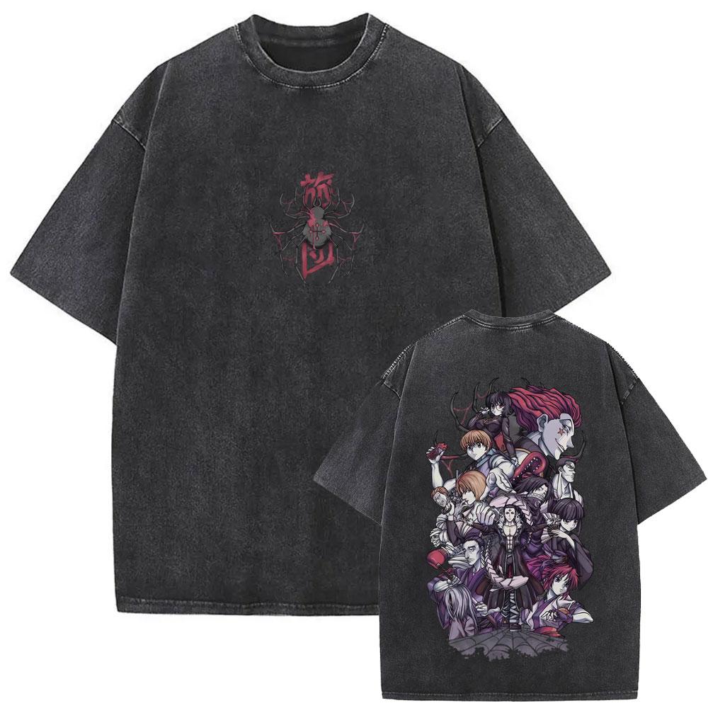 Killua Zoldyck Hunter X Hunter Graphic T-shirt Harajuku Washed T-shirts Men Women Cotton Casual Oversized Short Sleeve T Shirts