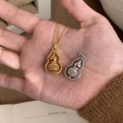 Transfer Hollow Gourd Fulu Pendant Necklace Women'S Simple Clavicle Chain Pendant Ornament