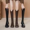 Legs thin high boots thick sole high French black V-mouth knight boots women's 2025 autumn and winter new round head thick heel