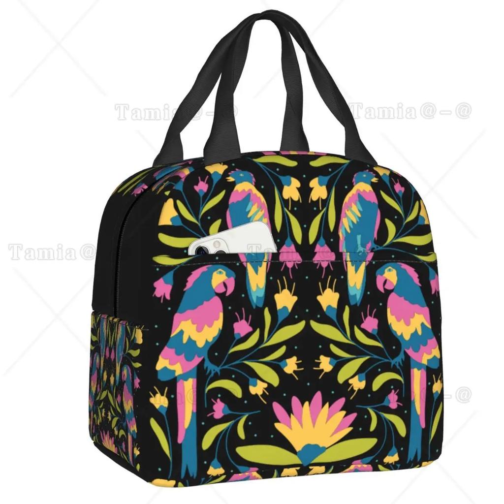 Day Of The Dead Kitten Cat Sugar Skull Lunch Box Multifunction Mexican Halloween Floral Thermal Cooler Food Insulated Lunch Bag