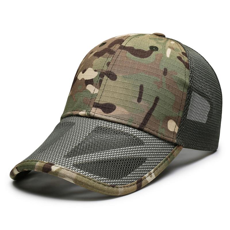 Summer Camouflage Mesh Baseball Cap Men's Breathable Sun Hat Outdoor Tactical Cap Sunscreen Cap