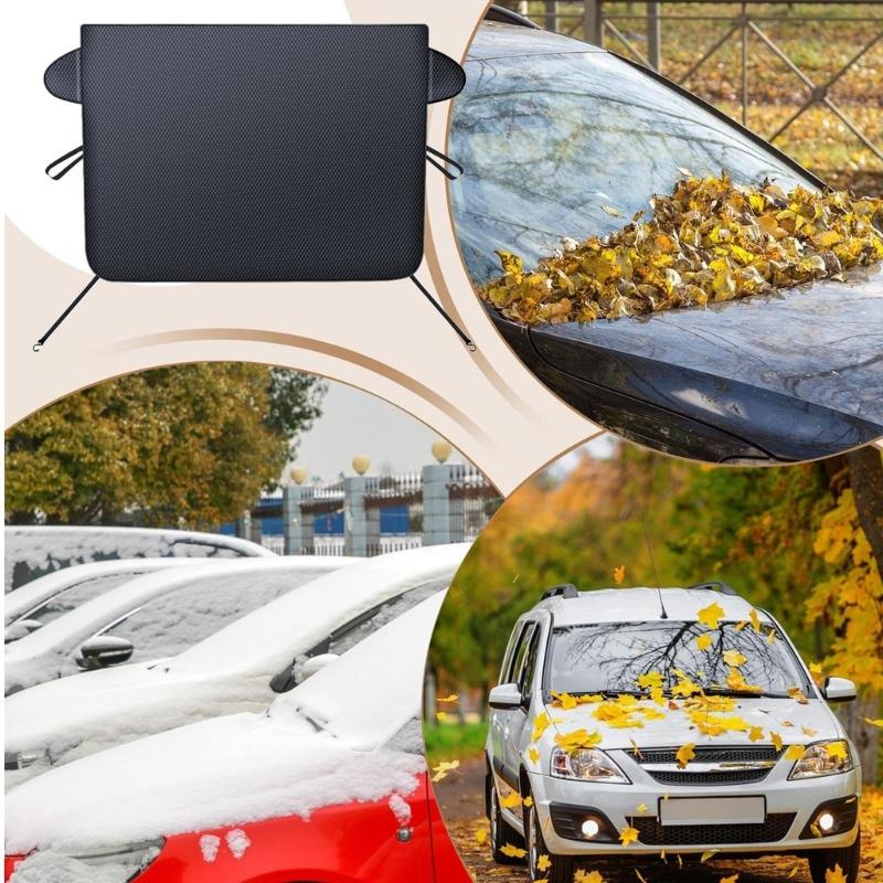 Front Windshield Protective Layer Strong Cloth Cover Extended Use Car Windshield Covers for Cold Climate & Sun Defense